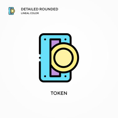 Jeton vektör simgesi. Modern vektör illüstrasyon kavramları. Düzenlemesi ve kişiselleştirmesi kolay.