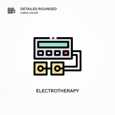 Elektroterapi vektör ikonu. Modern vektör illüstrasyon kavramları. Düzenlemesi ve kişiselleştirmesi kolay.
