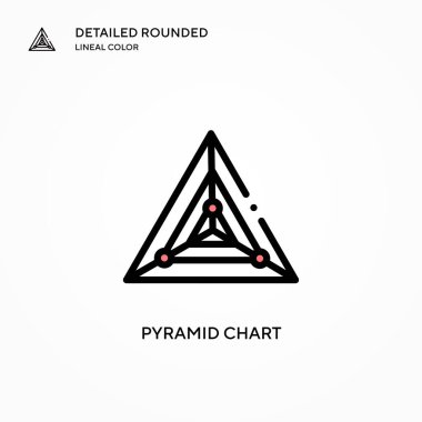 Piramit grafik vektör simgesi. Modern vektör illüstrasyon kavramları. Düzenlemesi ve kişiselleştirmesi kolay.