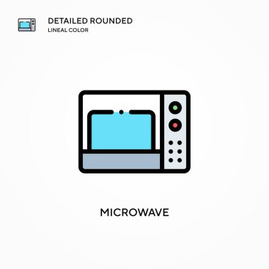 Mikrodalga vektör simgesi. Modern vektör illüstrasyon kavramları. Düzenlemesi ve kişiselleştirmesi kolay.
