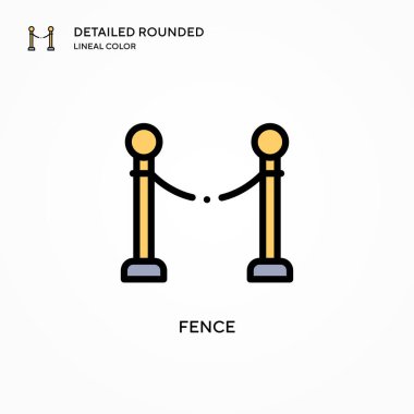 Çit vektör simgesi. Modern vektör illüstrasyon kavramları. Düzenlemesi ve kişiselleştirmesi kolay.