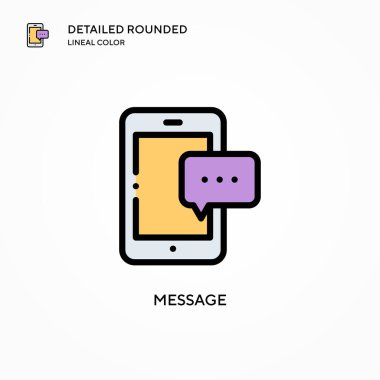 Mesaj vektör simgesi. Modern vektör illüstrasyon kavramları. Düzenlemesi ve kişiselleştirmesi kolay.