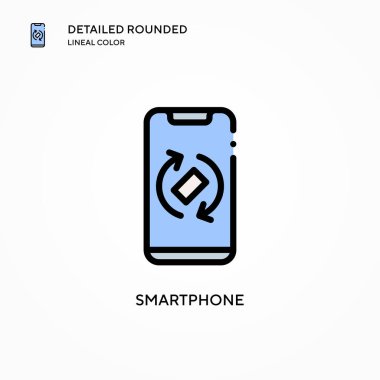 Akıllı telefon vektör simgesi. Modern vektör illüstrasyon kavramları. Düzenlemesi ve kişiselleştirmesi kolay.