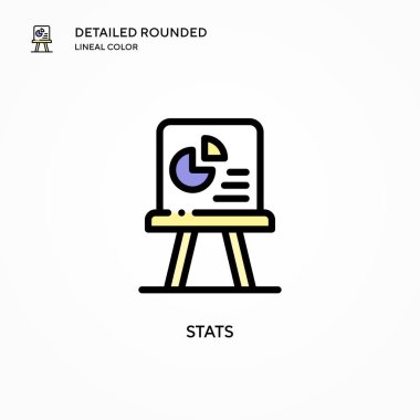 İstatistik vektör simgesi. Modern vektör illüstrasyon kavramları. Düzenlemesi ve kişiselleştirmesi kolay.