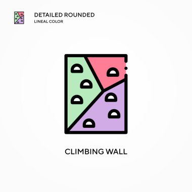 Duvar vektör simgesine tırmanıyorum. Modern vektör illüstrasyon kavramları. Düzenlemesi ve kişiselleştirmesi kolay.