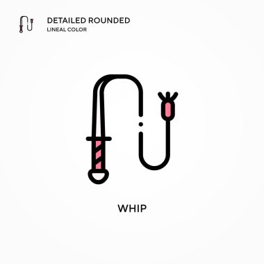 Kamçı vektör simgesi. Modern vektör illüstrasyon kavramları. Düzenlemesi ve kişiselleştirmesi kolay.