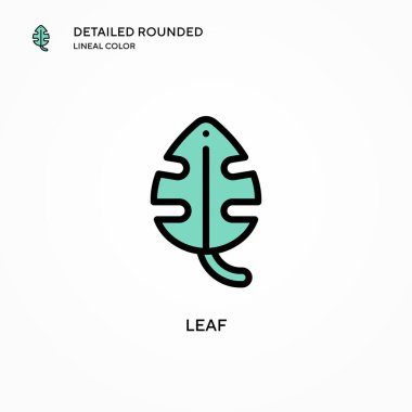 Yaprak vektör simgesi. Modern vektör illüstrasyon kavramları. Düzenlemesi ve kişiselleştirmesi kolay.