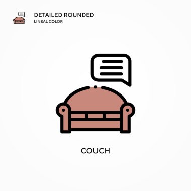 Koltuk vektör simgesi. Modern vektör illüstrasyon kavramları. Düzenlemesi ve kişiselleştirmesi kolay.