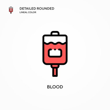 Kan vektör ikonu. Modern vektör illüstrasyon kavramları. Düzenlemesi ve kişiselleştirmesi kolay.