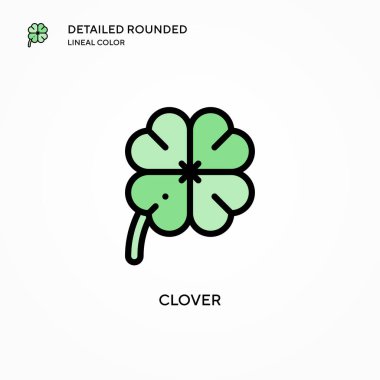 Yonca vektör simgesi. Modern vektör illüstrasyon kavramları. Düzenlemesi ve kişiselleştirmesi kolay.