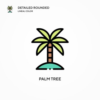 Palmiye ağacı vektör simgesi. Modern vektör illüstrasyon kavramları. Düzenlemesi ve kişiselleştirmesi kolay.