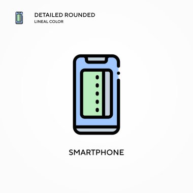 Akıllı telefon vektör simgesi. Modern vektör illüstrasyon kavramları. Düzenlemesi ve kişiselleştirmesi kolay.