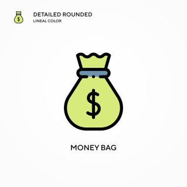 Para çantası vektör simgesi. Modern vektör illüstrasyon kavramları. Düzenlemesi ve kişiselleştirmesi kolay.