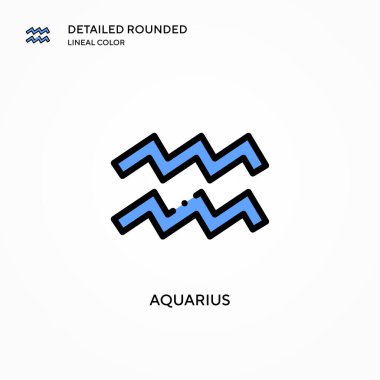 Kova vektör simgesi. Modern vektör illüstrasyon kavramları. Düzenlemesi ve kişiselleştirmesi kolay.