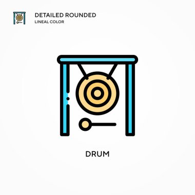 Davul vektör simgesi. Modern vektör illüstrasyon kavramları. Düzenlemesi ve kişiselleştirmesi kolay.