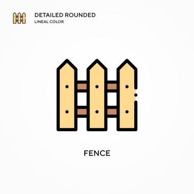 Çit vektör simgesi. Modern vektör illüstrasyon kavramları. Düzenlemesi ve kişiselleştirmesi kolay.