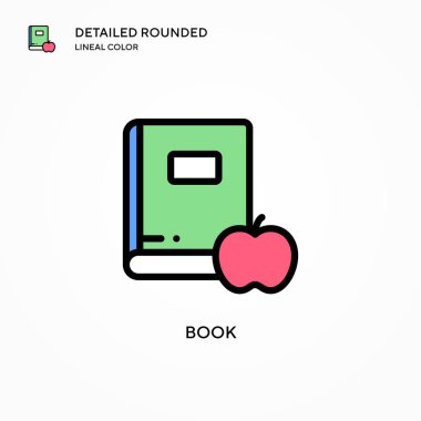 Kitap vektör simgesi. Modern vektör illüstrasyon kavramları. Düzenlemesi ve kişiselleştirmesi kolay.