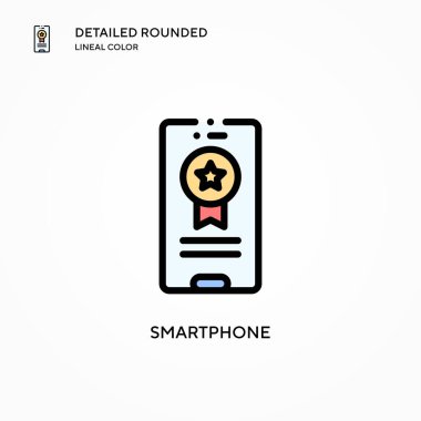 Akıllı telefon vektör simgesi. Modern vektör illüstrasyon kavramları. Düzenlemesi ve kişiselleştirmesi kolay.