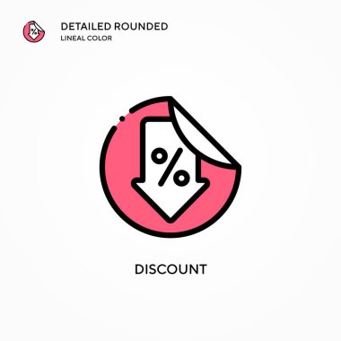 İndirimli vektör simgesi. Modern vektör illüstrasyon kavramları. Düzenlemesi ve kişiselleştirmesi kolay.