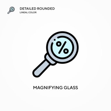 Büyütme cam vektör simgesi. Modern vektör illüstrasyon kavramları. Düzenlemesi ve kişiselleştirmesi kolay.
