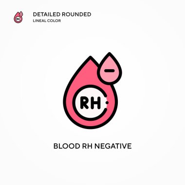 Kan Rh negatif vektör simgesi. Modern vektör illüstrasyon kavramları. Düzenlemesi ve kişiselleştirmesi kolay.