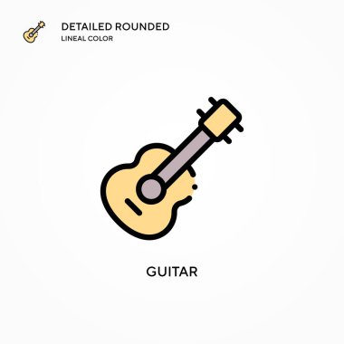 Gitar vektör simgesi. Modern vektör illüstrasyon kavramları. Düzenlemesi ve kişiselleştirmesi kolay.