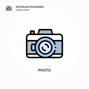 Fotoğraf vektör simgesi. Modern vektör illüstrasyon kavramları. Düzenlemesi ve kişiselleştirmesi kolay.