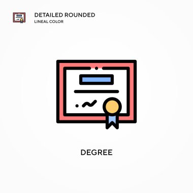 Derece vektör simgesi. Modern vektör illüstrasyon kavramları. Düzenlemesi ve kişiselleştirmesi kolay.