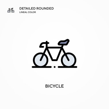 Bisiklet vektör simgesi. Modern vektör illüstrasyon kavramları. Düzenlemesi ve kişiselleştirmesi kolay.