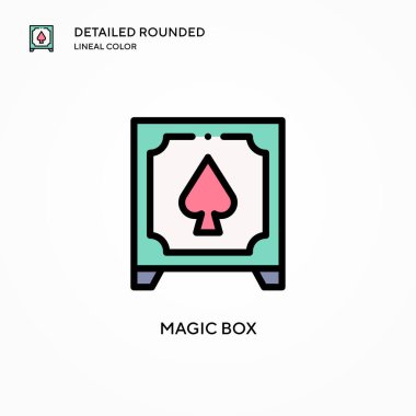 Sihirli kutu vektör simgesi. Modern vektör illüstrasyon kavramları. Düzenlemesi ve kişiselleştirmesi kolay.