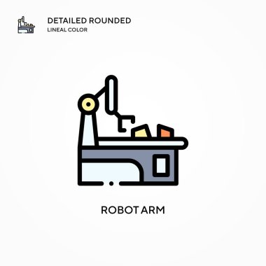 Robot kol vektör simgesi. Modern vektör illüstrasyon kavramları. Düzenlemesi ve kişiselleştirmesi kolay.