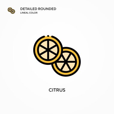 Citrus vektör simgesi. Modern vektör illüstrasyon kavramları. Düzenlemesi ve kişiselleştirmesi kolay.