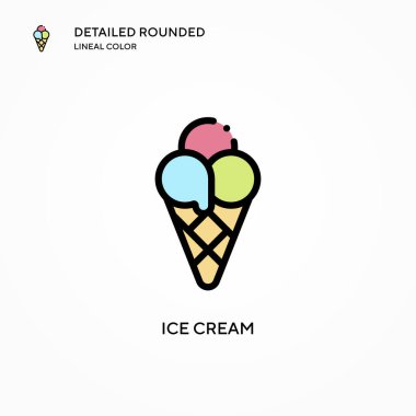 Dondurma vektör simgesi. Modern vektör illüstrasyon kavramları. Düzenlemesi ve kişiselleştirmesi kolay.