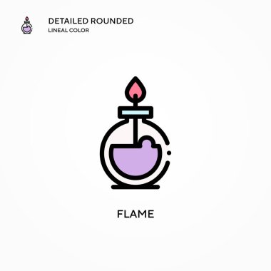 Alev vektör simgesi. Modern vektör illüstrasyon kavramları. Düzenlemesi ve kişiselleştirmesi kolay.