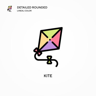 Uçurtma vektör simgesi. Modern vektör illüstrasyon kavramları. Düzenlemesi ve kişiselleştirmesi kolay.