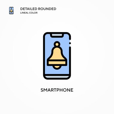 Akıllı telefon vektör simgesi. Modern vektör illüstrasyon kavramları. Düzenlemesi ve kişiselleştirmesi kolay.