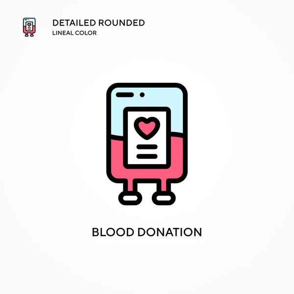 Icono Del Vector Donación Sangre Conceptos Modernos Ilustración Vectorial Fácil — Vector de stock