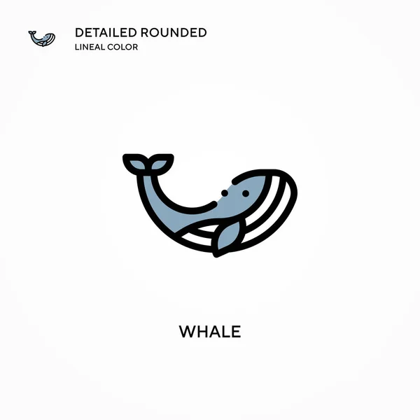 Icono Vector Ballena Conceptos Modernos Ilustración Vectorial Fácil Editar Personalizar — Archivo Imágenes Vectoriales