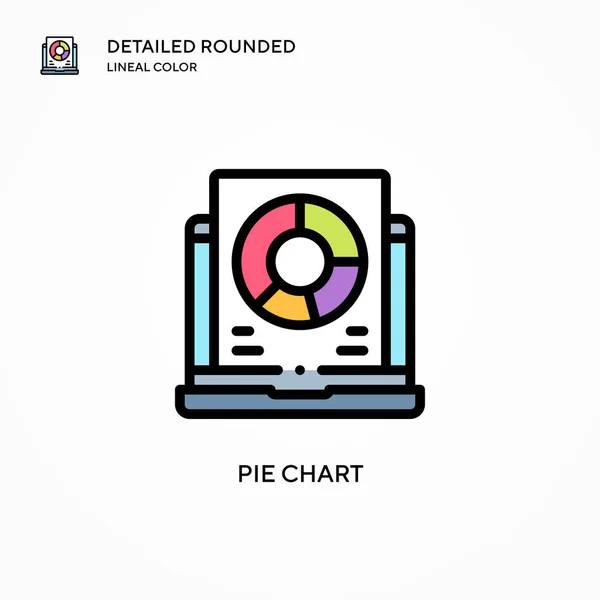 Icona Del Vettore Grafico Torta Concetti Moderni Illustrazione Vettoriale Facile — Vettoriale Stock