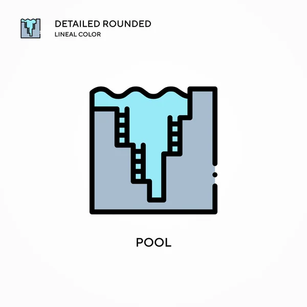 Icono Vector Pool Conceptos Modernos Ilustración Vectorial Fácil Editar Personalizar — Vector de stock