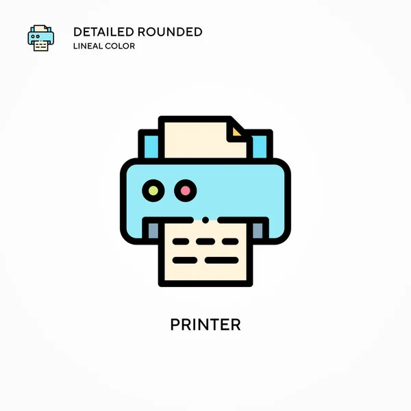 Printer Vector Icoon Moderne Vector Illustratie Concepten Eenvoudig Bewerken Aan — Stockvector