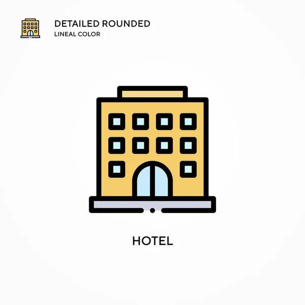 Ícone Vetorial Hotel Conceitos Modernos Ilustração Vetorial Fácil Editar Personalizar —  Vetores de Stock