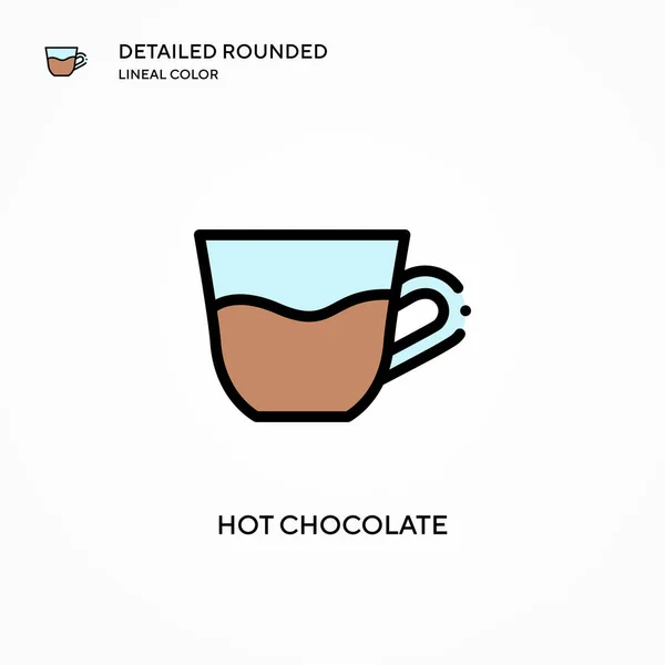 Hot Chocolate Vector Icon Modern Vector Illustration Concepts Easy Edit — Stock Vector