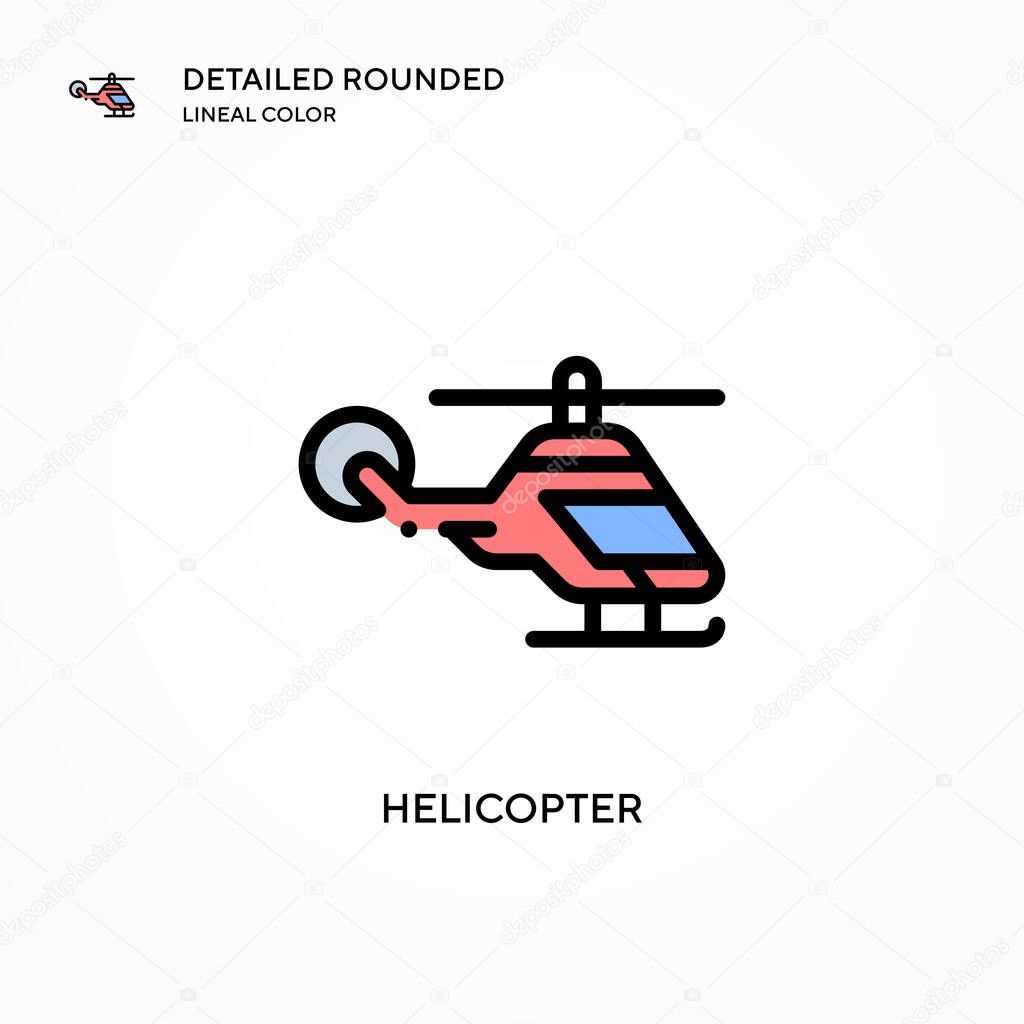 Helicopter vector icon. Modern vector illustration concepts. Easy to edit and customize.