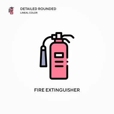 Yangın söndürme vektör simgesini ateşle. Modern vektör illüstrasyon kavramları. Düzenlemesi ve kişiselleştirmesi kolay.