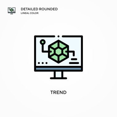 Trend vektör simgesi. Modern vektör illüstrasyon kavramları. Düzenlemesi ve kişiselleştirmesi kolay.