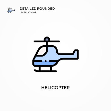 Helikopter vektör simgesi. Modern vektör illüstrasyon kavramları. Düzenlemesi ve kişiselleştirmesi kolay.