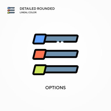 Seçenek vektör simgesi. Modern vektör illüstrasyon kavramları. Düzenlemesi ve kişiselleştirmesi kolay.