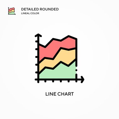 Çizgi çizelgesi vektör simgesi. Modern vektör illüstrasyon kavramları. Düzenlemesi ve kişiselleştirmesi kolay.