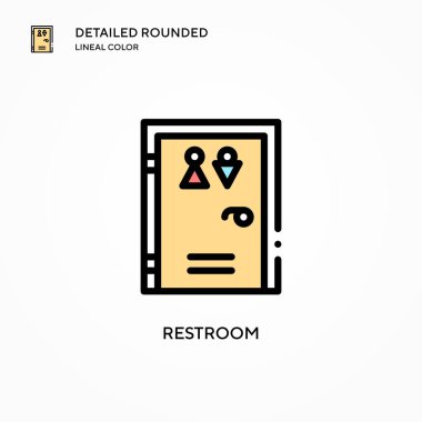 Tuvalet vektör simgesi. Modern vektör illüstrasyon kavramları. Düzenlemesi ve kişiselleştirmesi kolay.